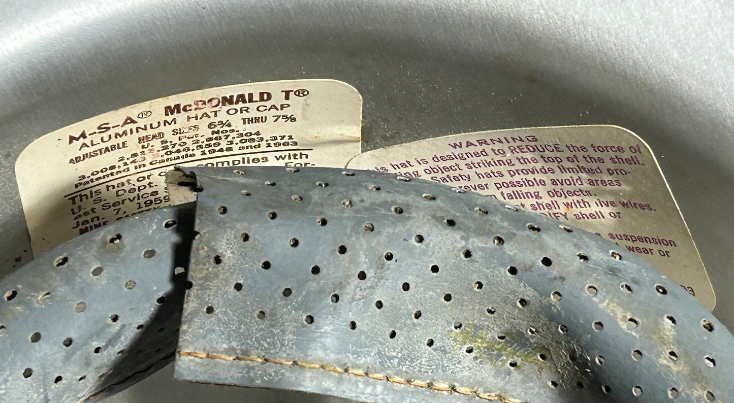 Vintage 1960’s American Mine Safety Appliances Co. McDonald T Hat-Standard Aluminum Hard Hat