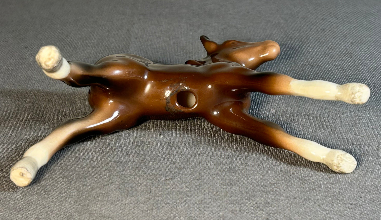 Vintage 1961-1973 English Beswick Pottery Ceramic Large Stretched Foal Horse Figurine