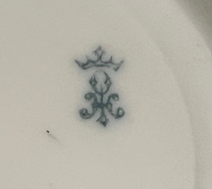 Early 20th Century German Silesia Alice Porcelain Hand Painted Floral Pattern Demitasse Cup and Saucer