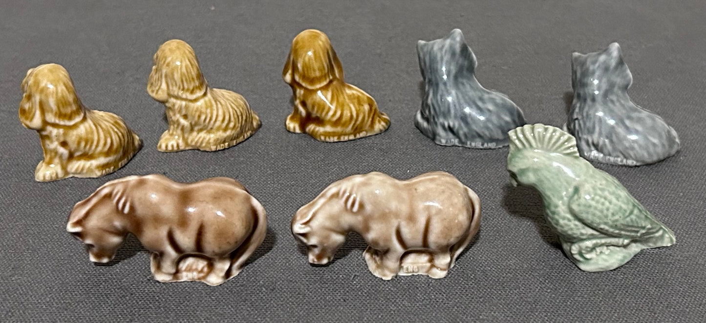 Lot of 8 Vintage 1990 English Wade Porcelain Tom Smith Your Pets Series 2 Whimsies