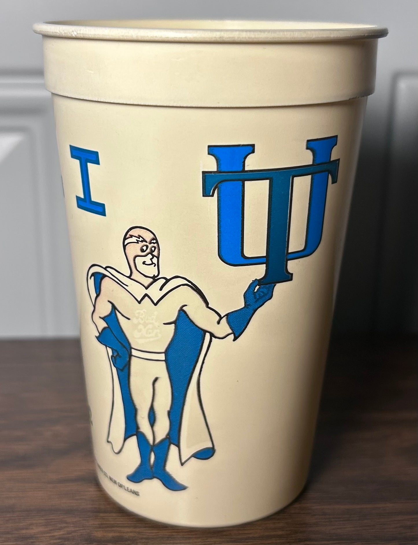 Vintage 1982 Tulane Green Wave vs. LSU Tigers Football Revenge Bowl I Resurrection City Bud Man Plastic Cup