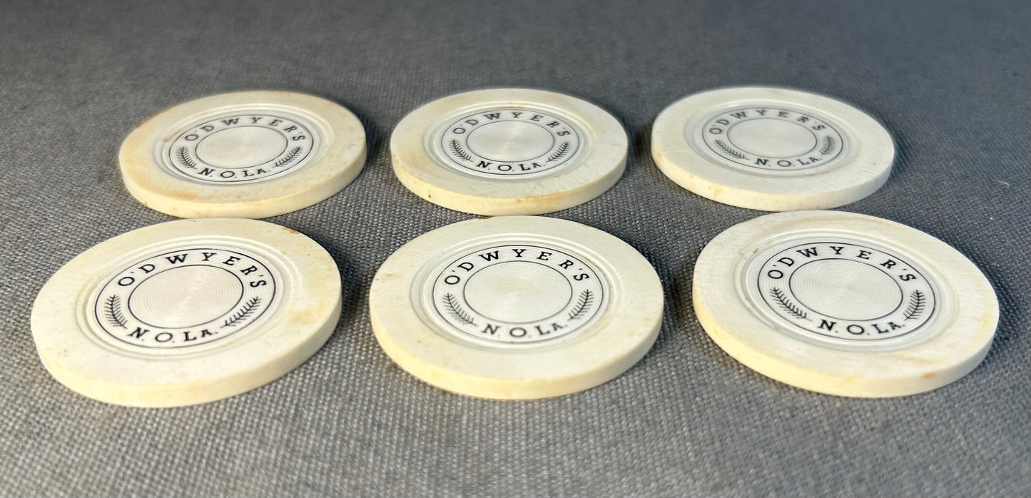 Vintage 1949-1951 American O’Dwyer’s Illegal Casino Gambling Club Non-Denominated Clay Roulette Chip (New Orleans/Jefferson, Louisiana)