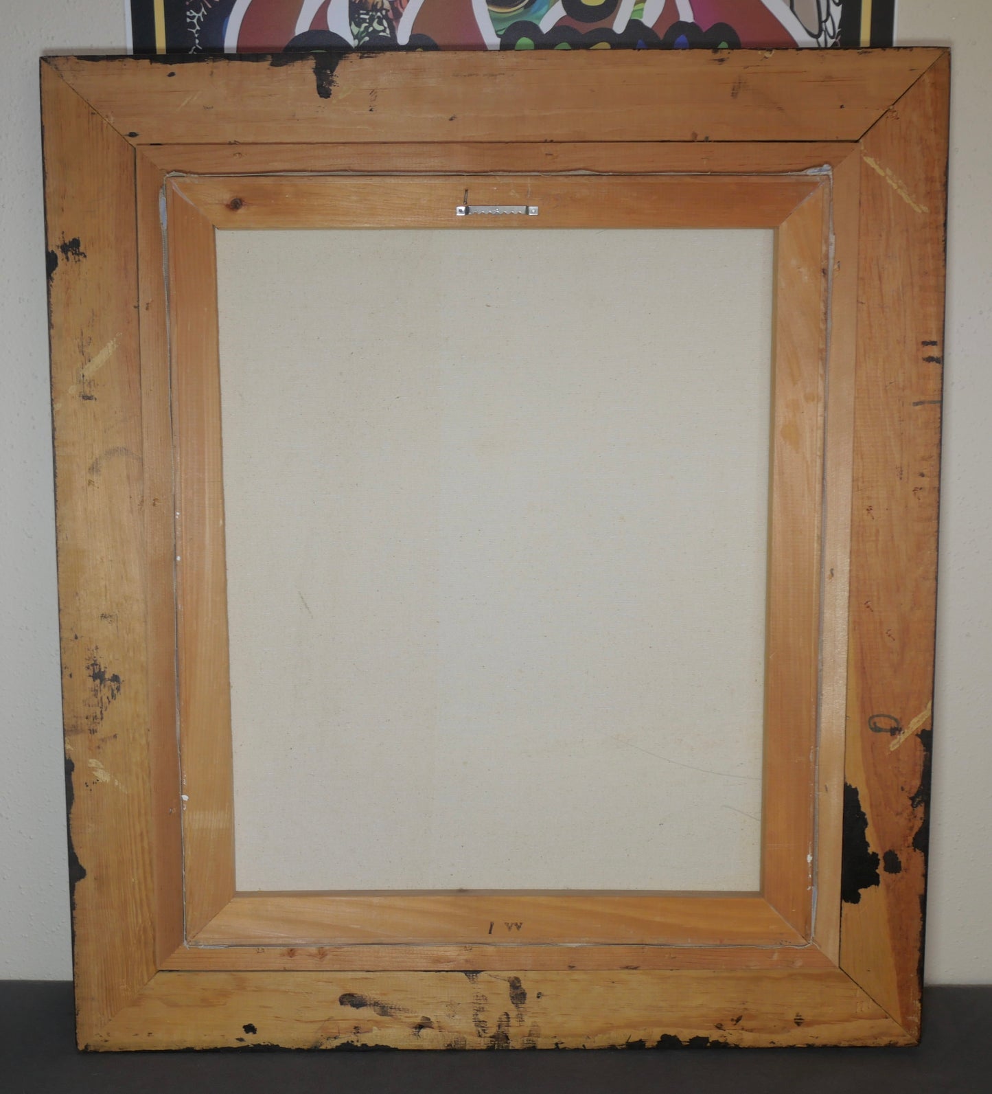 Vintage Circa 1970 Snow Covered Mountain Forest Landscape Framed Oil Painting on Canvas by L. Harding