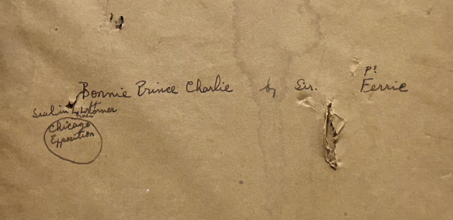 After Sir John Pettie “Bonnie Prince Charlie” Framed Engraving (1893 World’s Colombian Exposition) (Chicago)