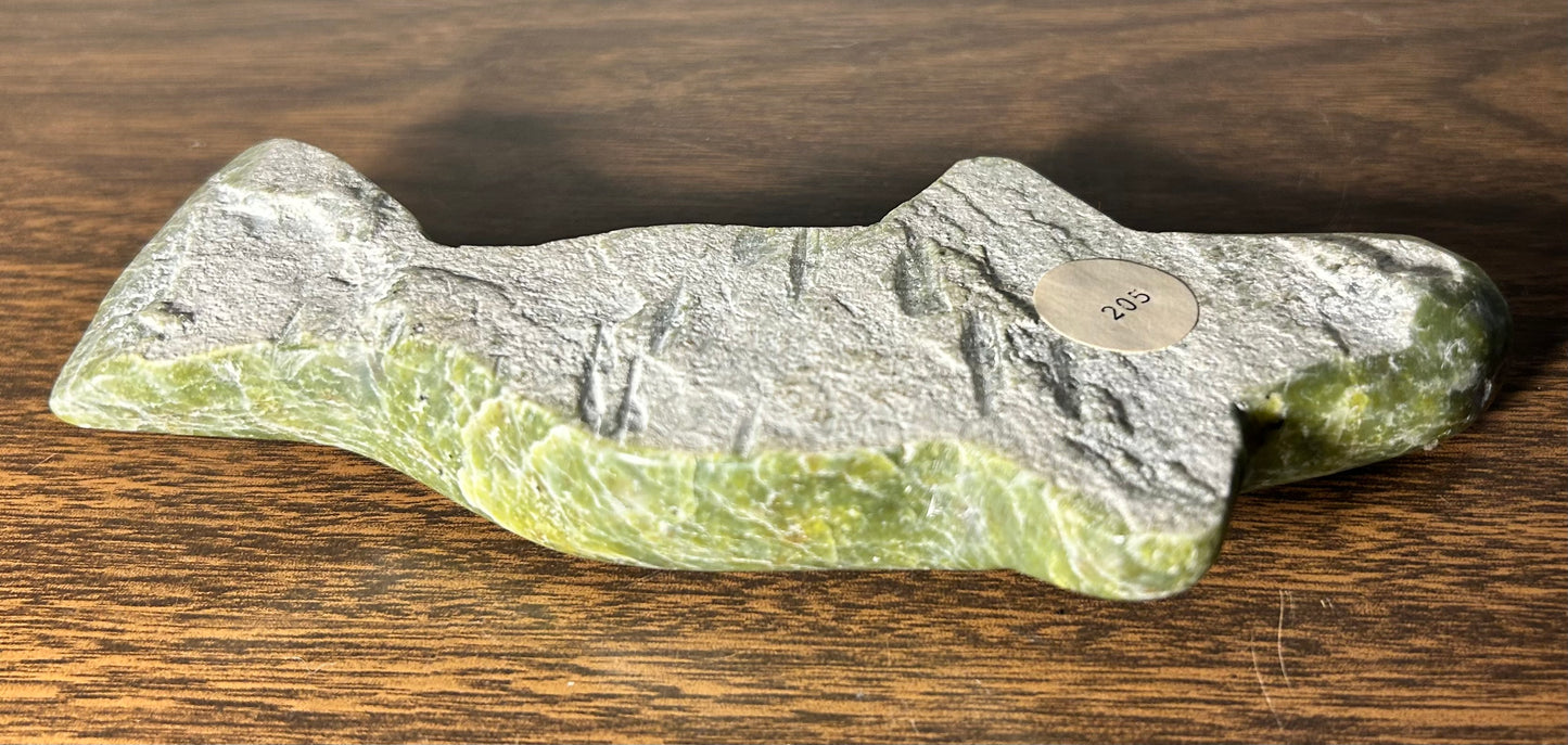 Vintage Canadian Inuit Serpentine Stone Whale Carving (20th Century)