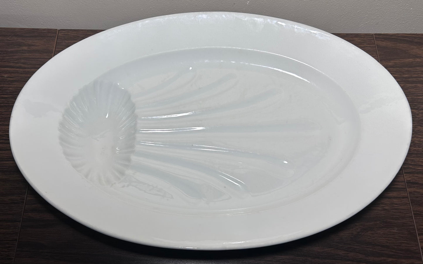 Circa 1900 French White Ironstone China Gigot Roasted Lamb Meat Oval Platter