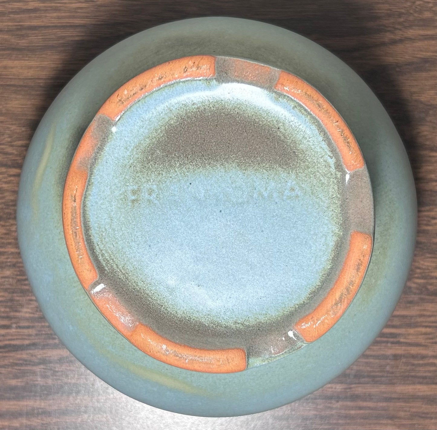 Vintage Circa 1970 American Frankoma Pottery Prairie Green Footed Planter/Vase (#22A)