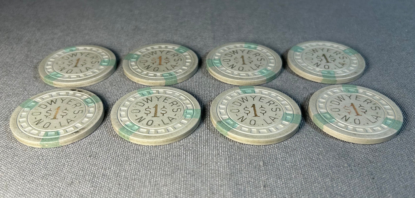 Vintage 1949-1951 American O’Dwyer’s Illegal Casino Gambling Club $1.00 Clay Poker Chip (New Orleans/Jefferson, Louisiana)