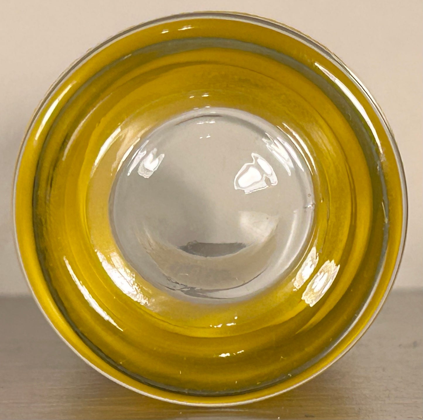 Vintage 1980’s Ringling Brothers & Barnum & Bailey Circus World Souvenir Tall Yellow Tiger/Ring of Fire Motif Glass