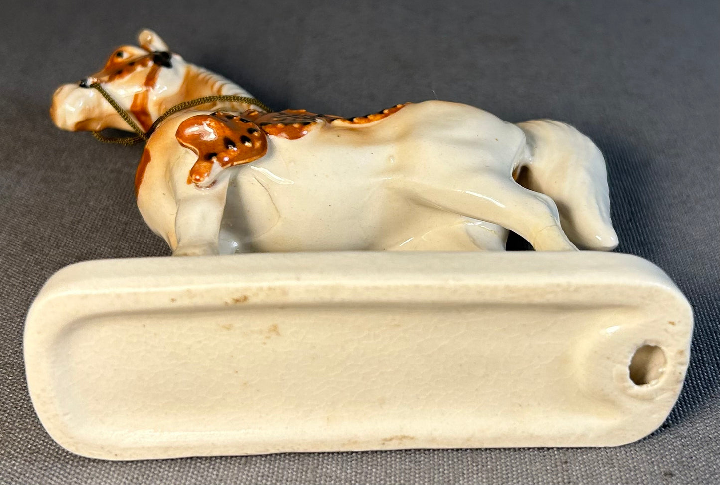 Vintage 1950’s Ceramic Saddled Palomino Stallion Horse Figurine Made in Japan
