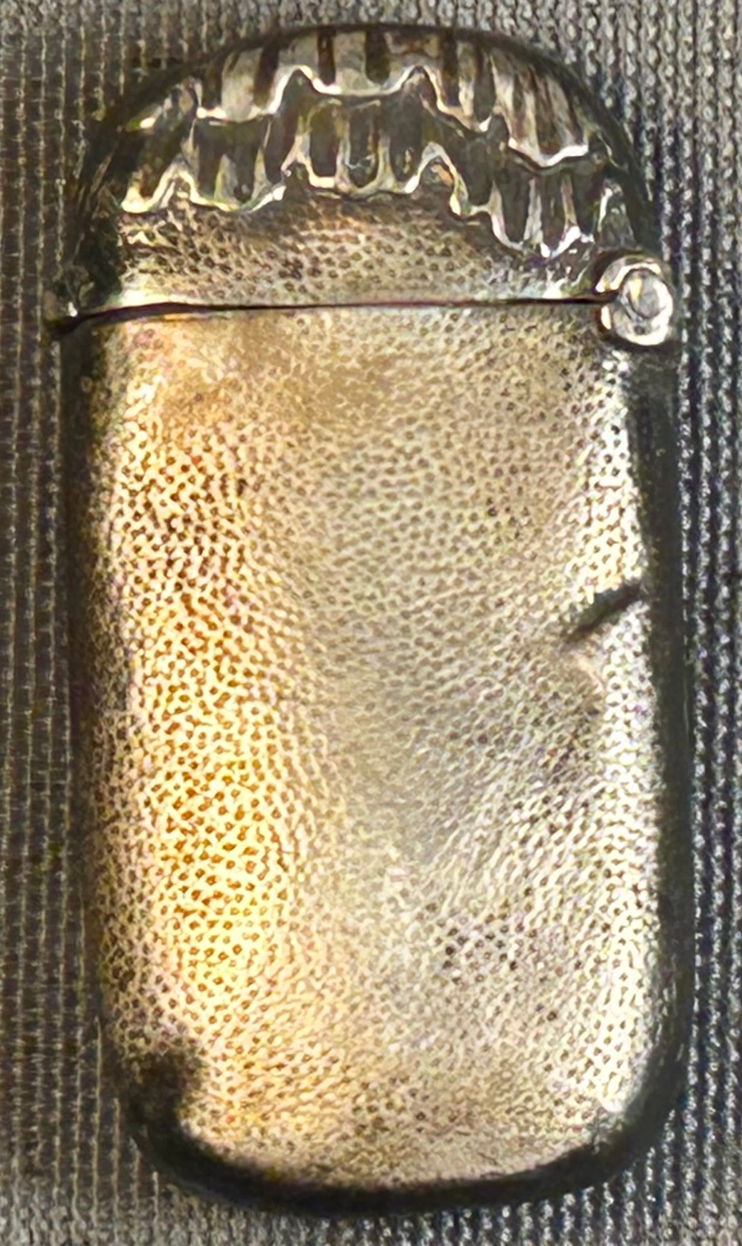 Late 19th Century English Victorian Silver-Plated Metal Repousse Scrollwork Vesta Match Safe