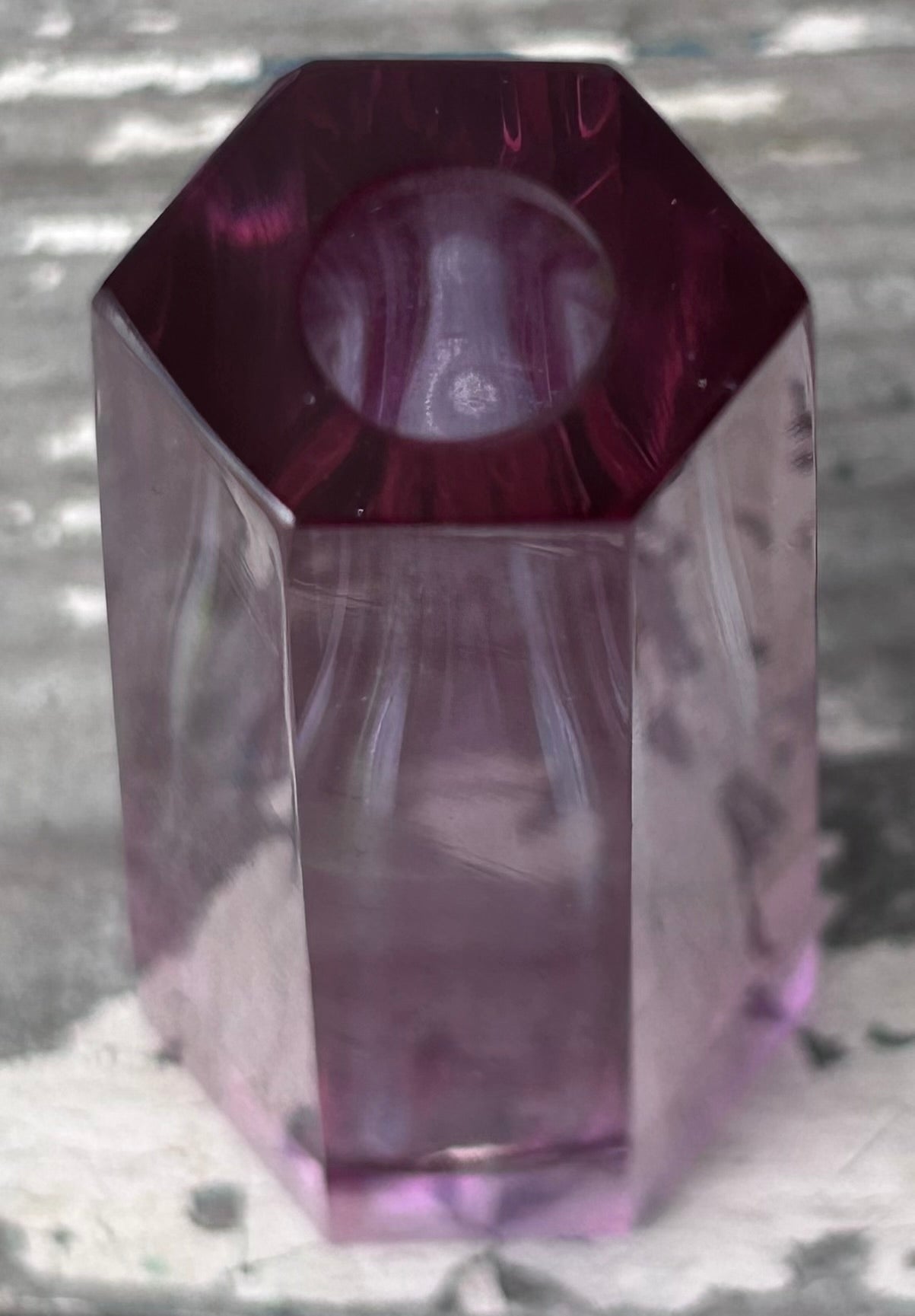 Vintage 1970’s Czech Alexandrite Neodymium Lilac Glass Bud Vase by Vanclav Hanus