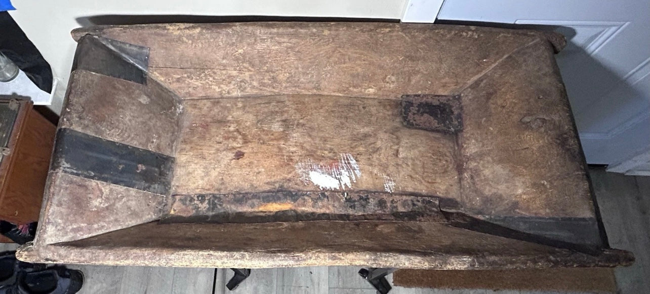 Circa 1870 American Primitive Wooden Wooden Dough Bowl