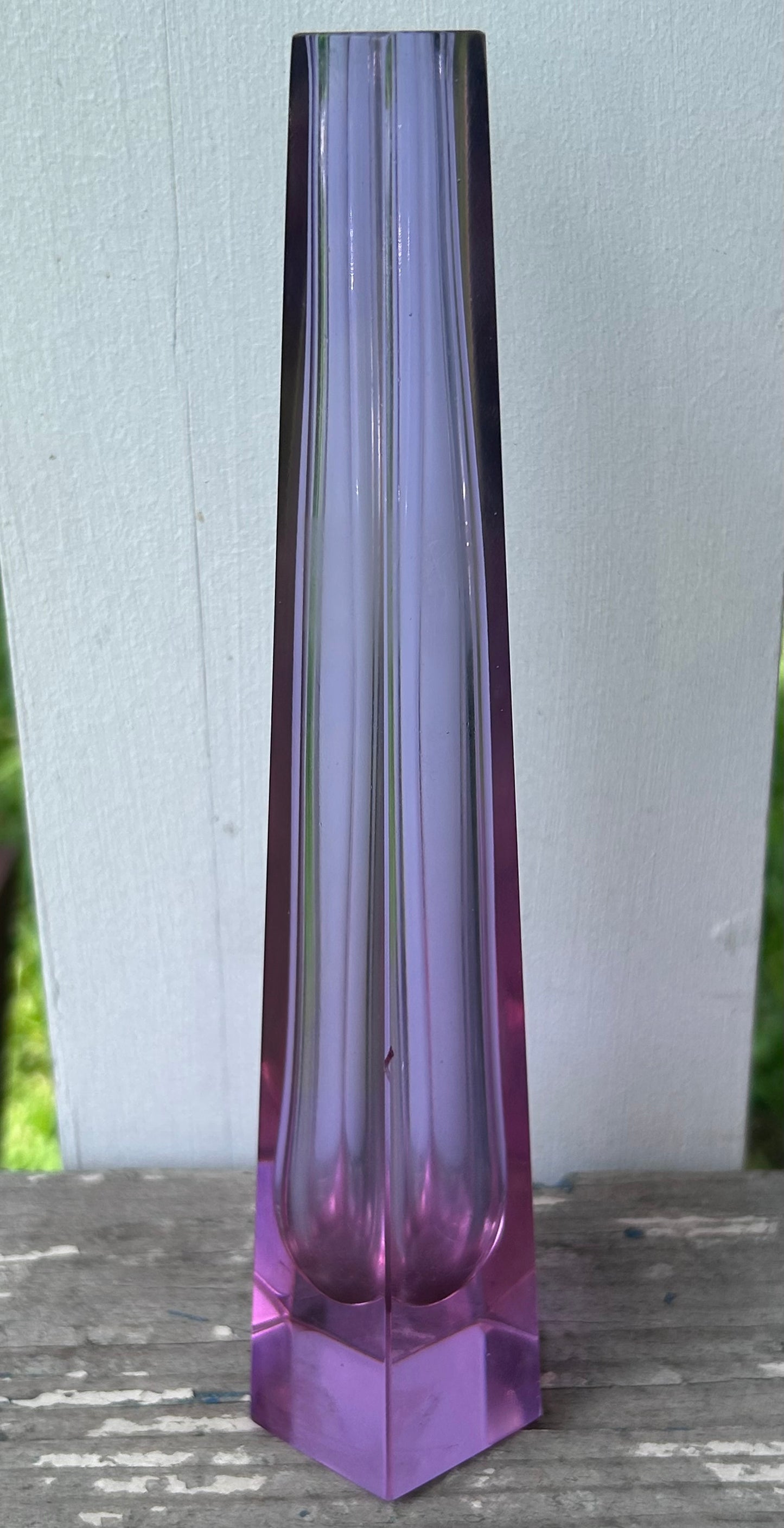 Vintage 1970’s Czech Alexandrite Neodymium Lilac Glass Bud Vase by Vanclav Hanus
