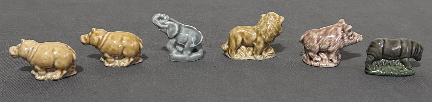 Lot of 6 Vintage 1982-1985 English Wade Porcelain Animals Series Whimsies