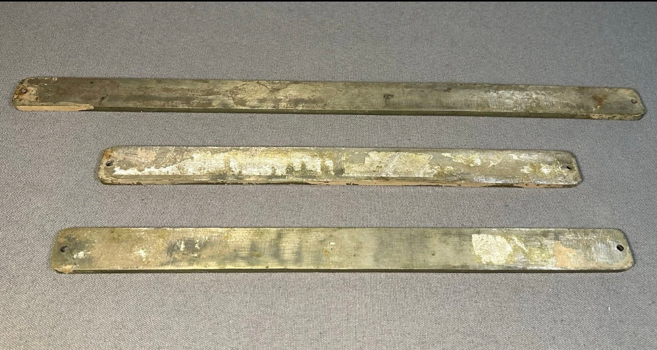 Set of 3 Late 1940’s American Delta Line SS Del Norte Cast Brass Metal Ship Chief Engineer Signs in Different Languages
