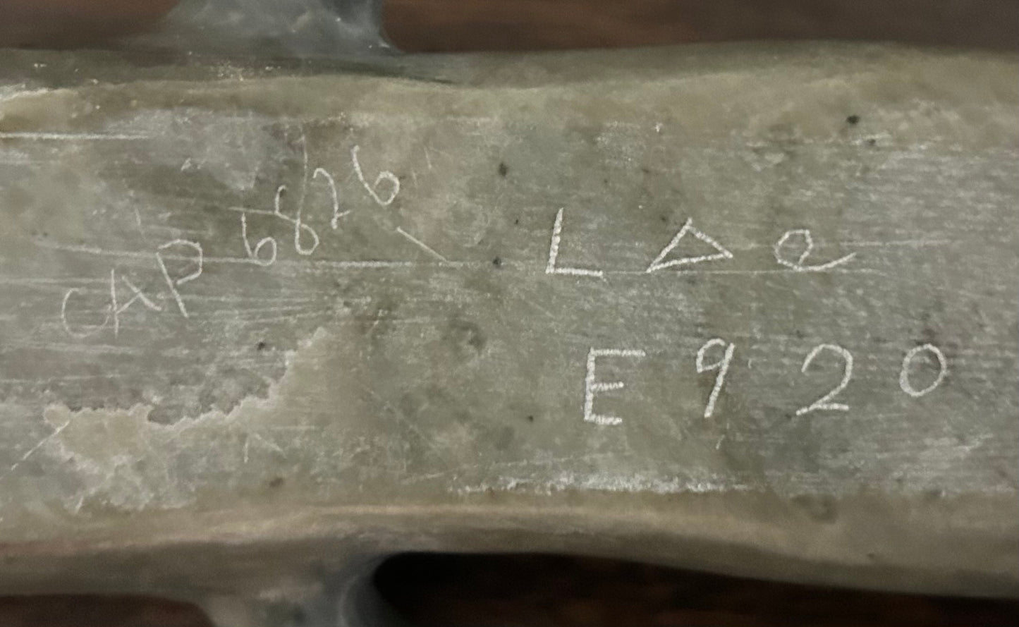 Vintage Canadian Inuit Argillite Stone Whale Carving by Mina Iqaluq (20th Century)