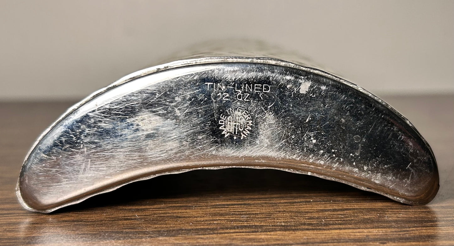 1940’s German Alfred Harald Schneider Hammered Chrome Metal 16 Oz. Drinking Flask