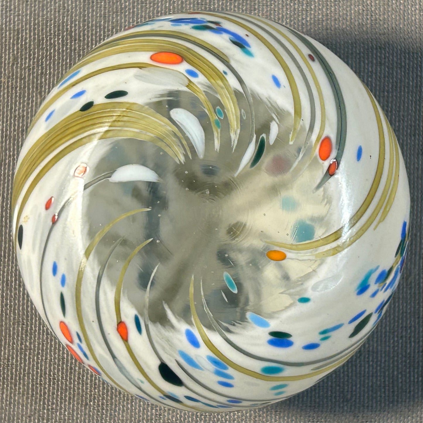 Vintage 1970’s English Isle of Wight Studio Art Glass Contemporary Style Paperweight
