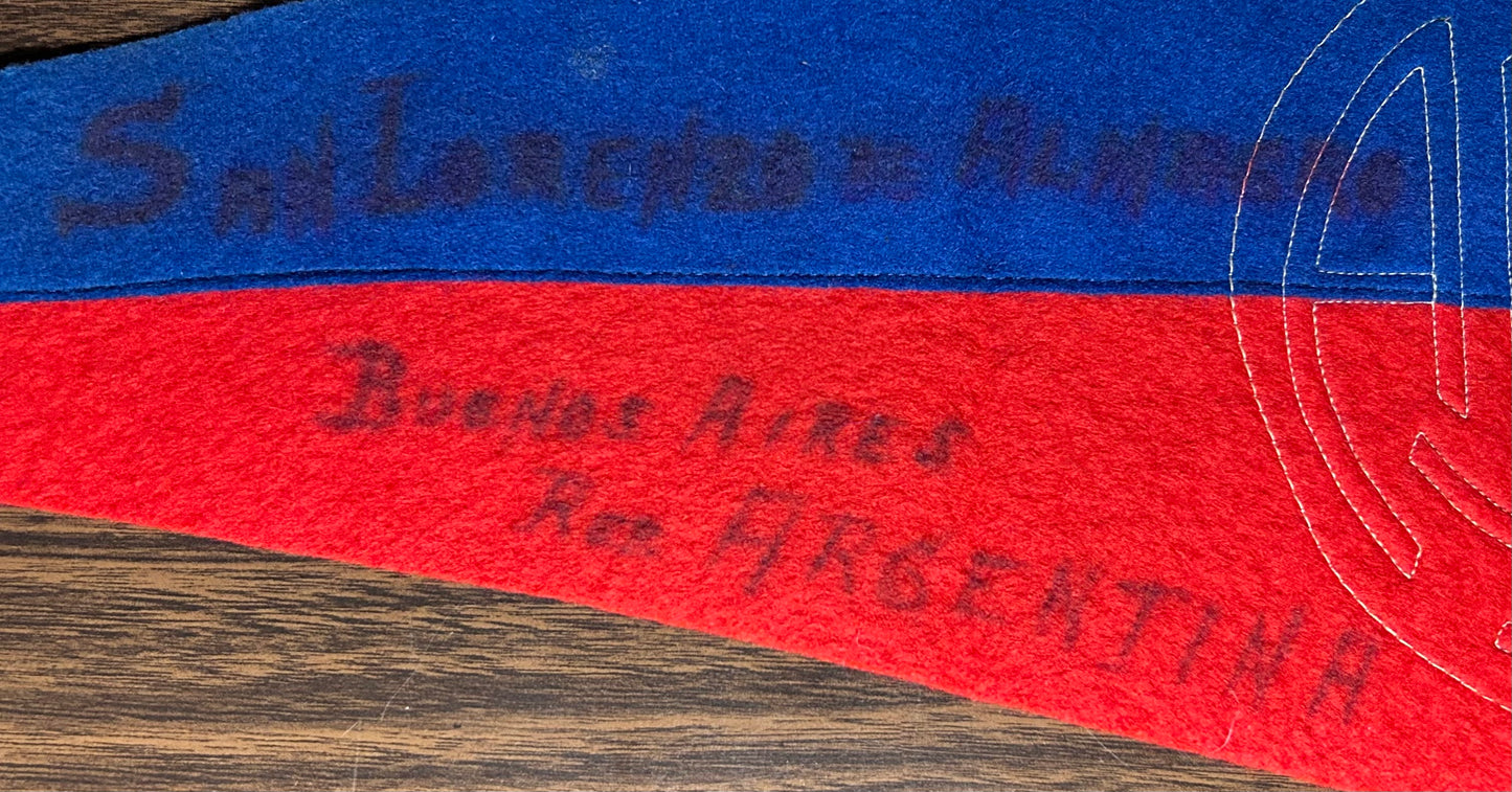 1941 Argentinian Club Atlético San Lorenzo de Almagro Baseball Felt Pennant