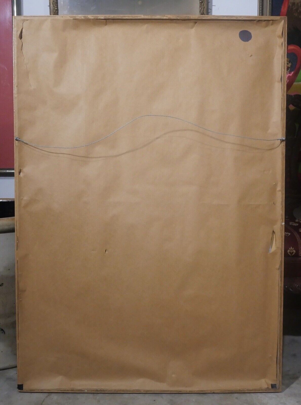 Vintage Mid 20th Century Thai Holy Man in Robe Framed Charcoal Rubbing Art