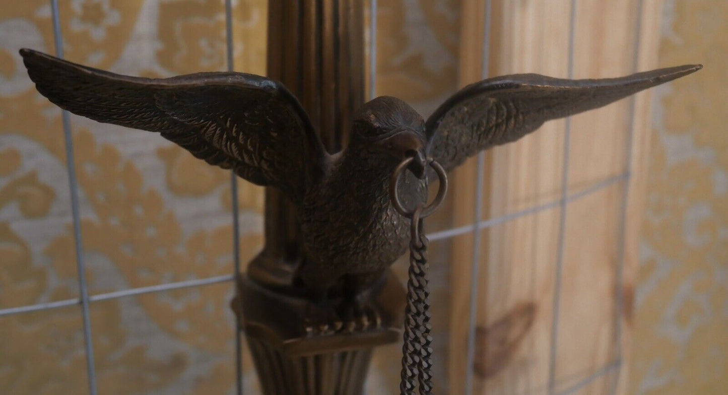 Pair of 1980's American Federal Style Gilt Brass Eagle/Torch Candelabra Sconces