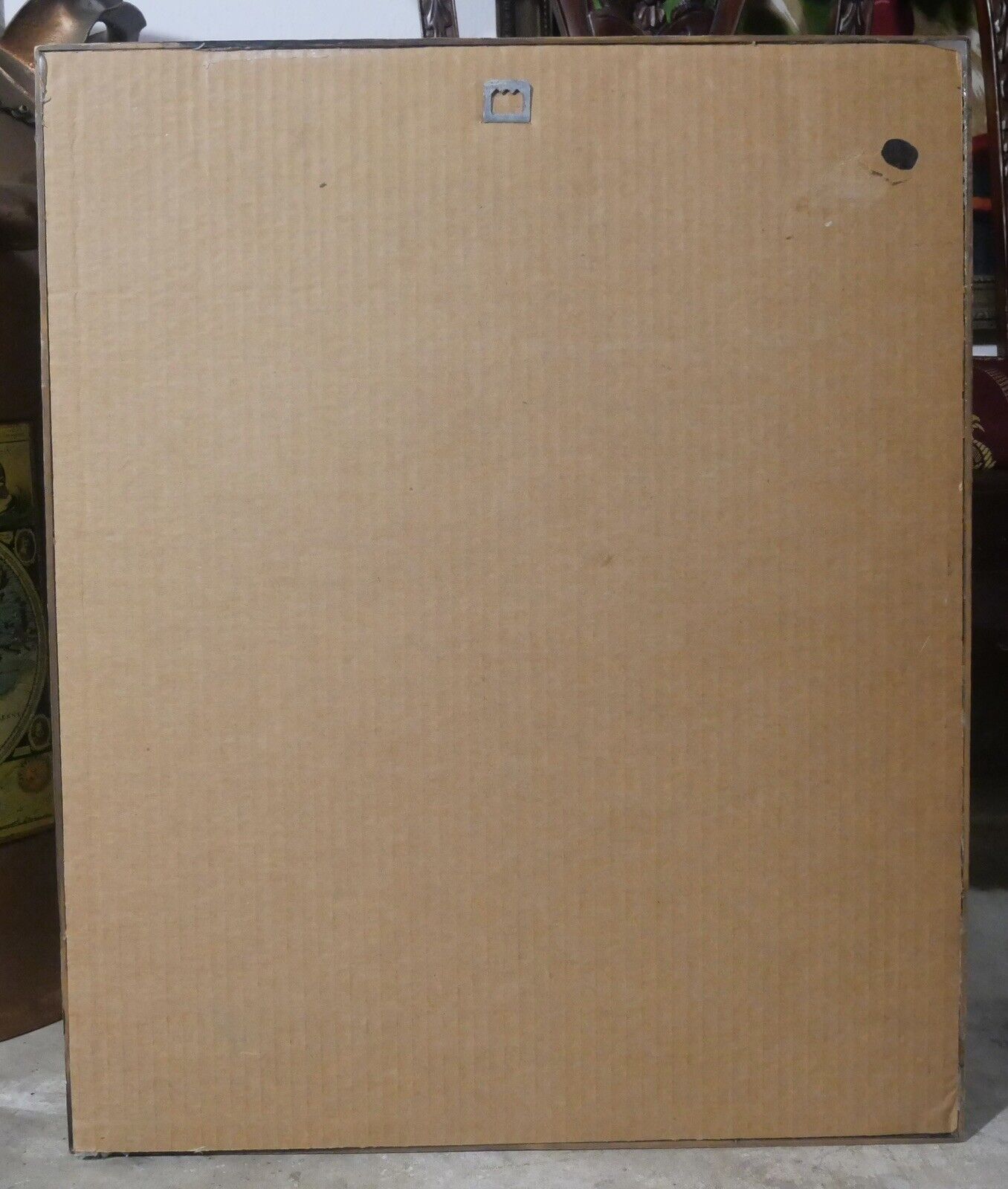 Vintage 1970's Amstel Light Beer Gold Foil Faux Wood Frame Bar Mirror