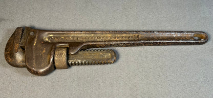 Vintage 1950’s American RIDGID Cast Iron No. 14 Straight Pipe Wrench
