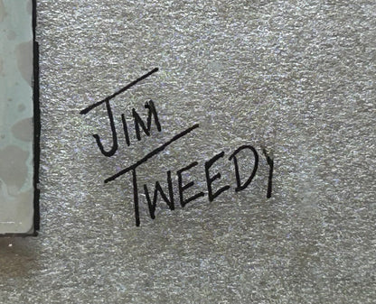Jim Tweedy - Chef Cooking Cartoon Pop-Art Framed Reverse Glass Painting (20th/21st Century) (Louisiana)