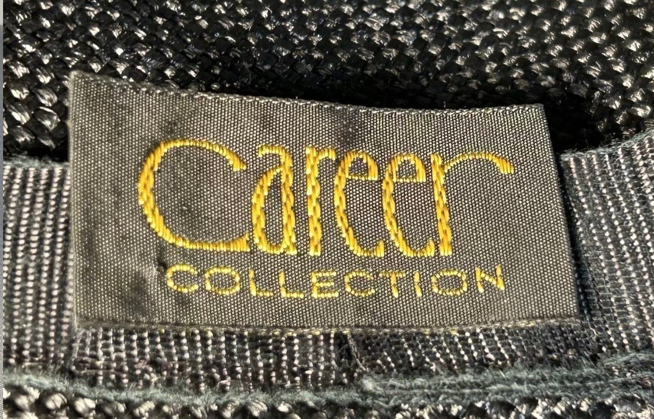 Vintage 1970’s American Maison Blanche Career Collection Women’s Black Fine Straw Cloche Hat and Box