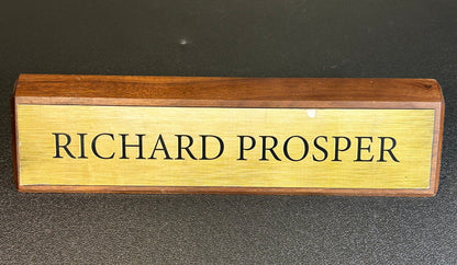 Leverage: Redemption Season 2 Episode 9 Richard Prosper Executive Desk Name Plate T.V. Prop (“The Pyramid Job”)
