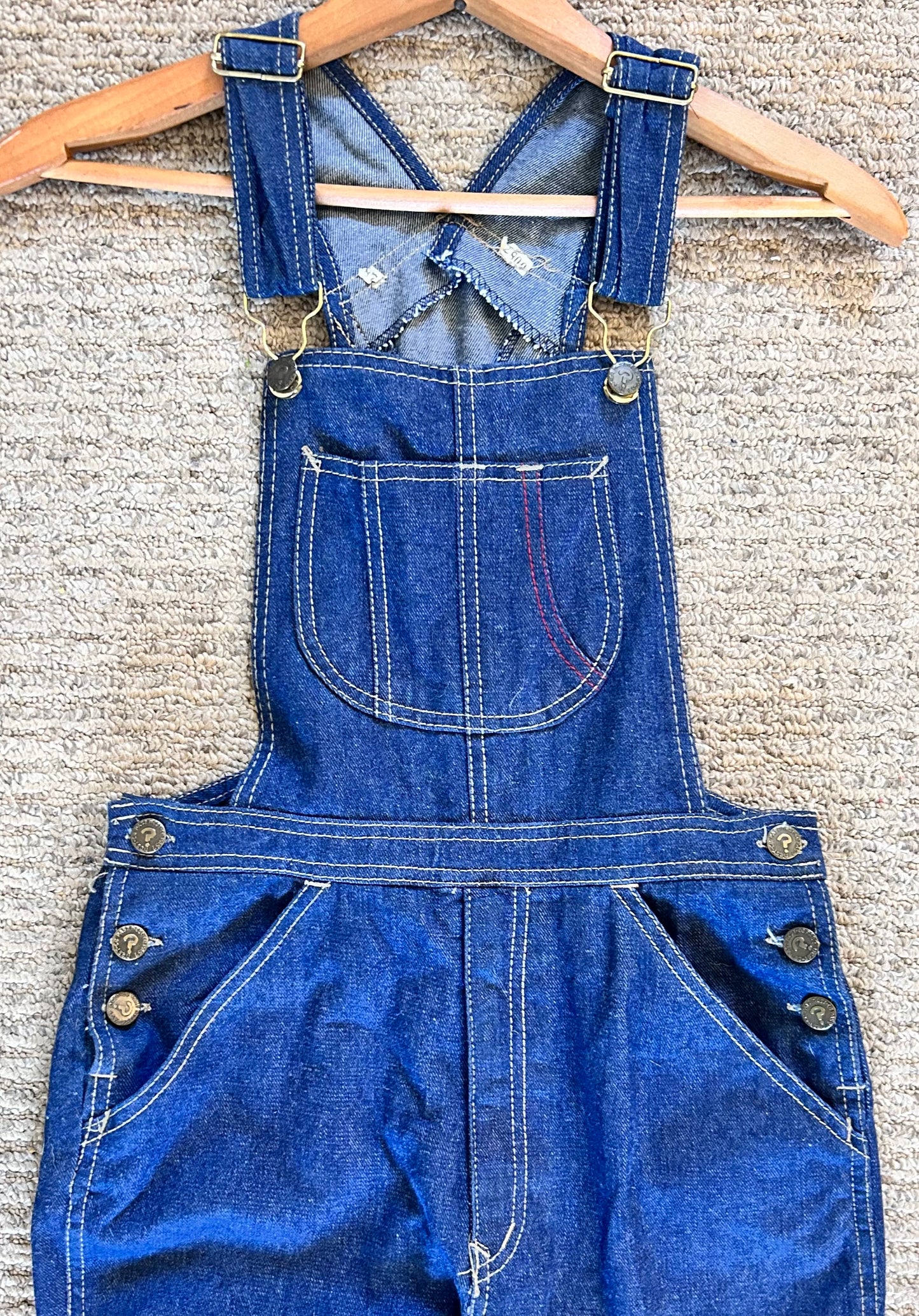 Vintage 1970’s American N’est Ce Pas Denim Fitted to Flared Bell Bottom Women’s Juniors Bib Overalls