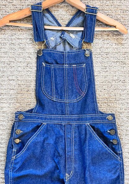 Vintage 1970’s American N’est Ce Pas Denim Fitted to Flared Bell Bottom Women’s Juniors Bib Overalls