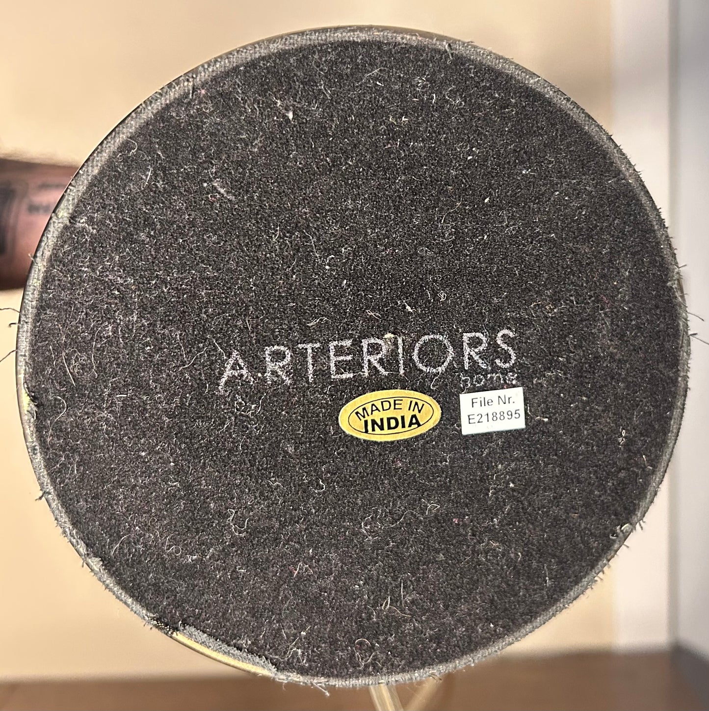 Arteriors Home Contemporary Style Silver Hammered Metal Trumpet Form Base/Cloth Bell Shade Table Lamp