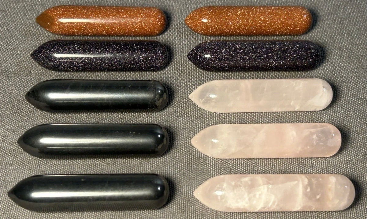 Lot of 10 Mixed Crystal Point Pendant Massage Stick Wands