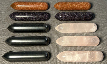 Lot of 10 Mixed Crystal Point Pendant Massage Stick Wands