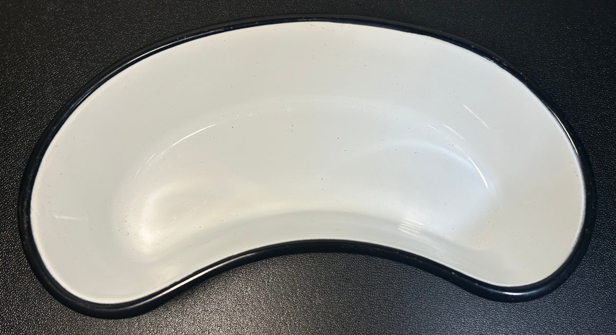 Vintage Mid 20th Century American White Porcelain Enamelware Medical Surgical Tray Kidney Dish
