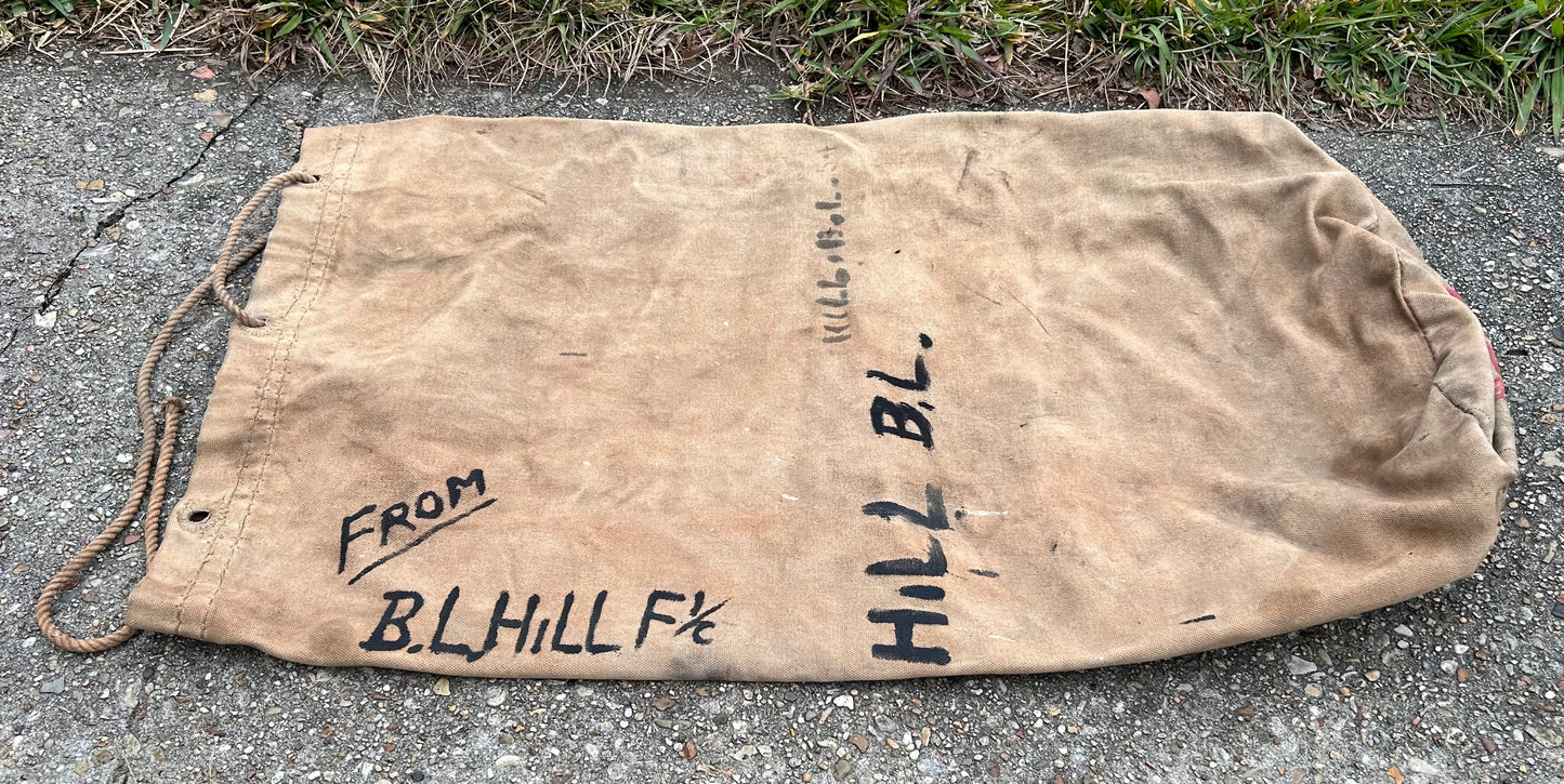 1940’s World War II Era American U.S. Navy Canvas Duffel Seabag