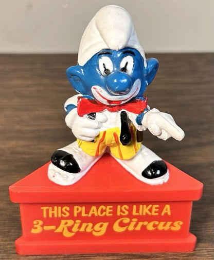Vintage 1980’s Schleich Peyo Smurfs This Place is Like a 3-Ring Circus Figurine Toy
