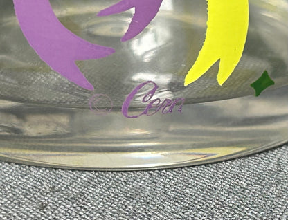 Set of 5 Vintage 1960’s American Cera Mid Century Modern Mardi Gras Mask Motif Plastic Lowball Glasses