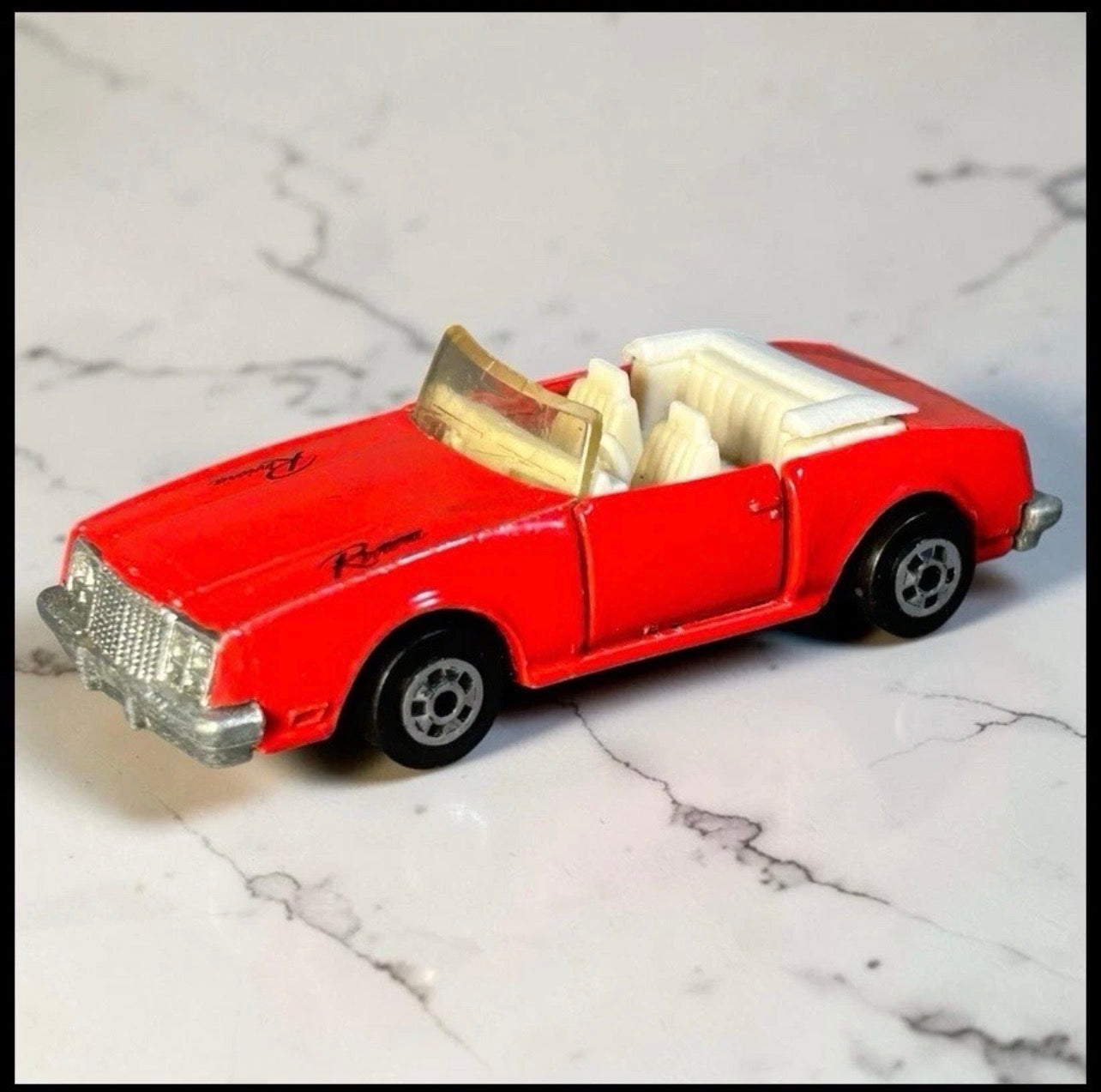Vintage 1984 Road Champs Red Buick Riviera Convertible Diecast Toy Car