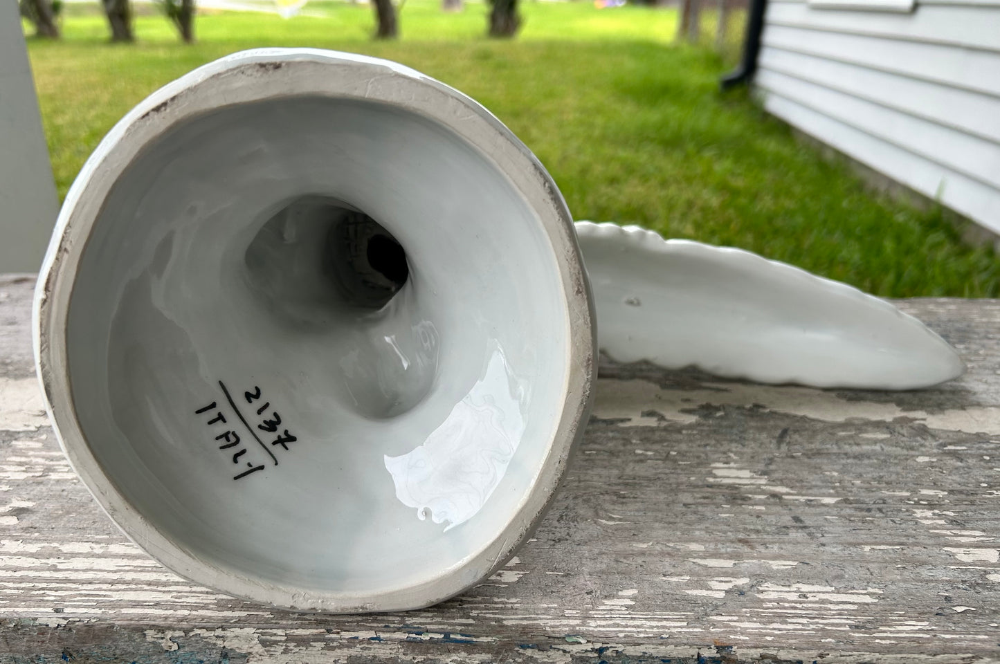 Pair of Vintage Circa 1960 Italian Mid Century Modern White Ceramic Pheasant Sculptures