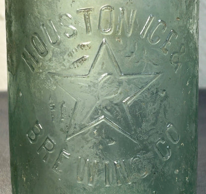 Early 20th Century American Houston Ice & Brewing Co. Aqua Glass Beer Bottle