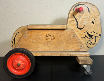 Vintage 1960’s American Community Playthings Wooden Ride-On Elephant Toy Made in Rifton, New York