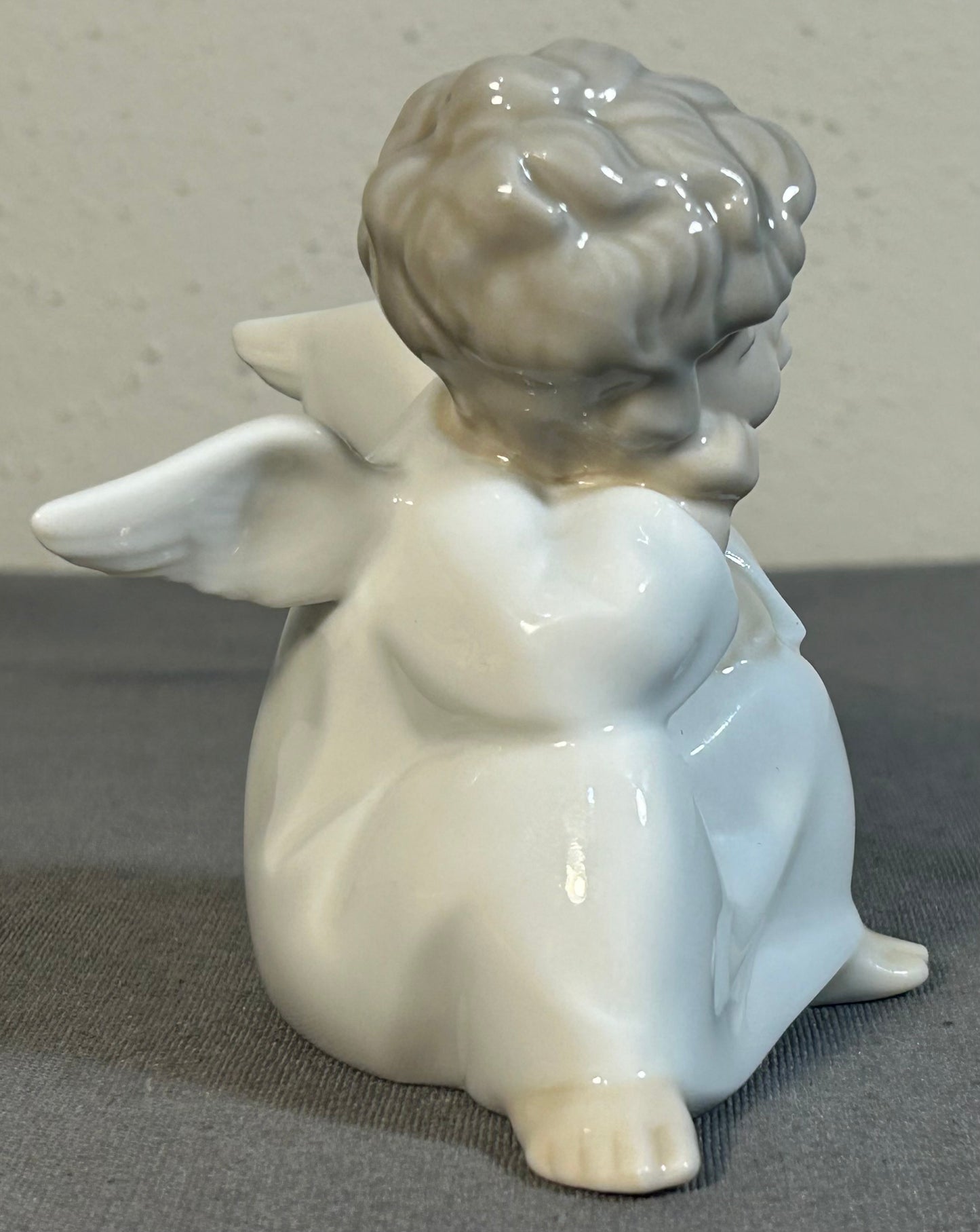 Vintage 1970’s Spanish Lladro Porcelain Angel Thinking Figurine (Retired)