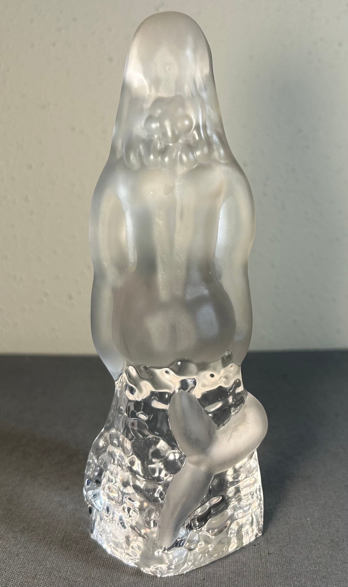 Vintage 1960’s Swedish Mid Century Modern Paul Kedelv for Reijmyre Glasbruk Art Glass Mermaid Sculpture Figurine