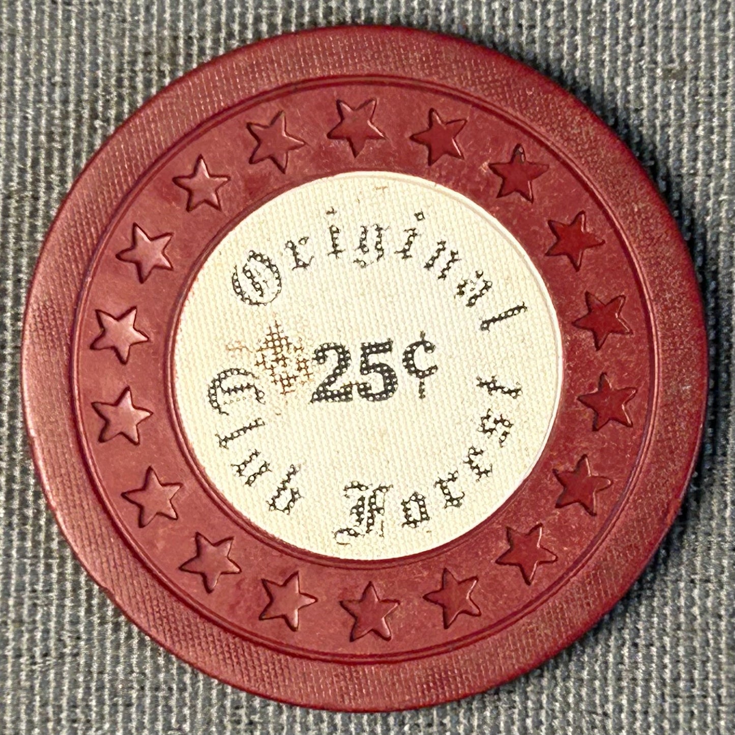 Vintage 1944-1952 American Club Forest Illegal Casino Gambling Club 25¢ Clay Poker Chip