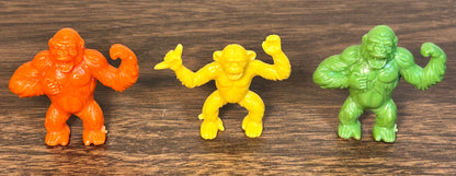 Lot of 3 Vintage 1970’s American Diener Industries Rubber Novelty Gorilla/Chimpanzee Erasers