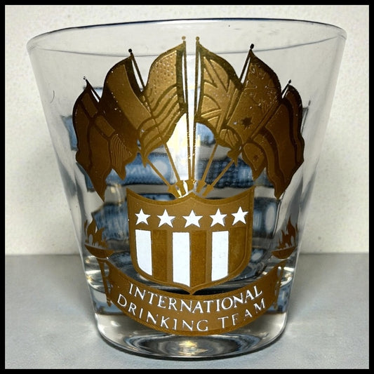 Vintage 1960’s American Mid Century Modern Culver International Drinking Team Lowball Glass