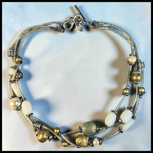 Vintage Italian Handcrafted Layered Cord/Beaded Necklace (20th Century)